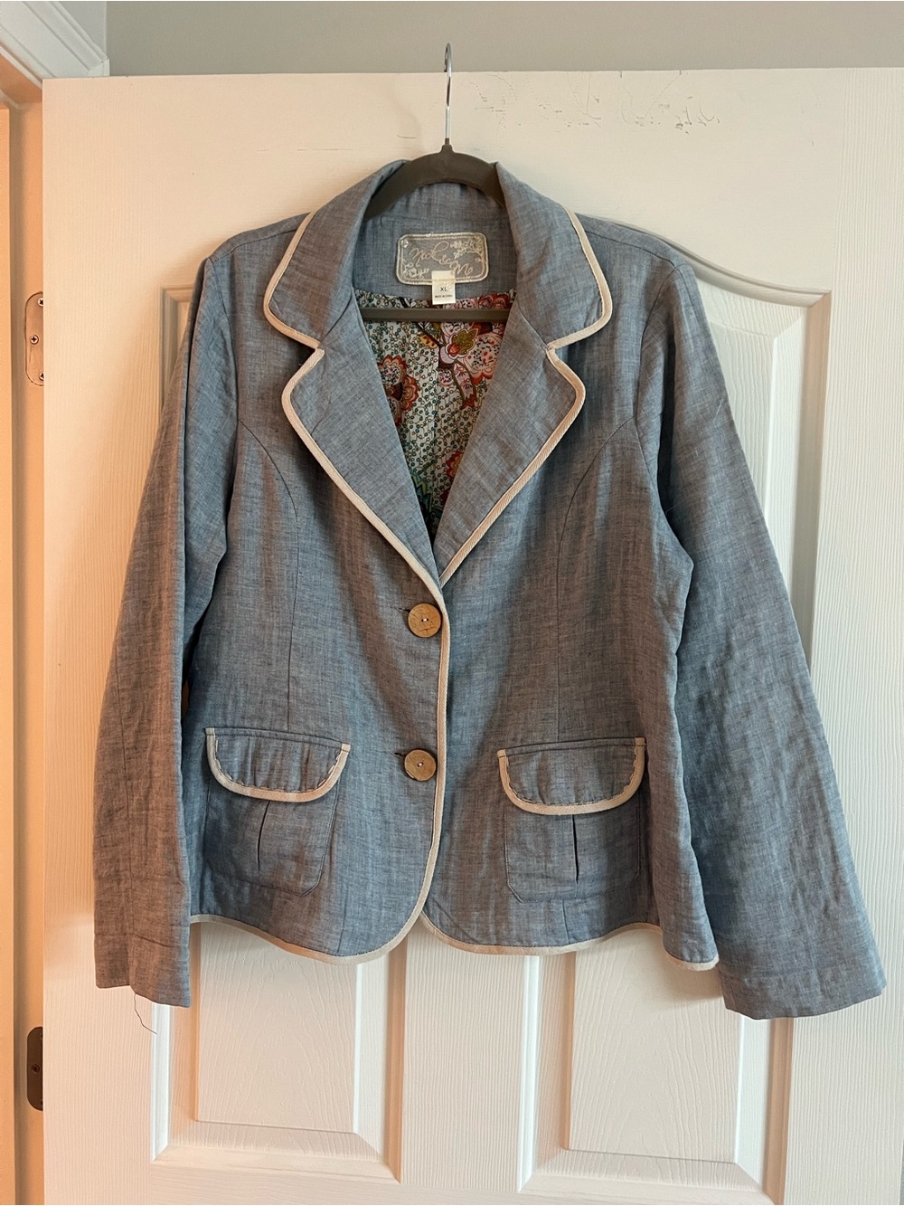 Nick & Mo Light Blue Blazer with Cream Piping